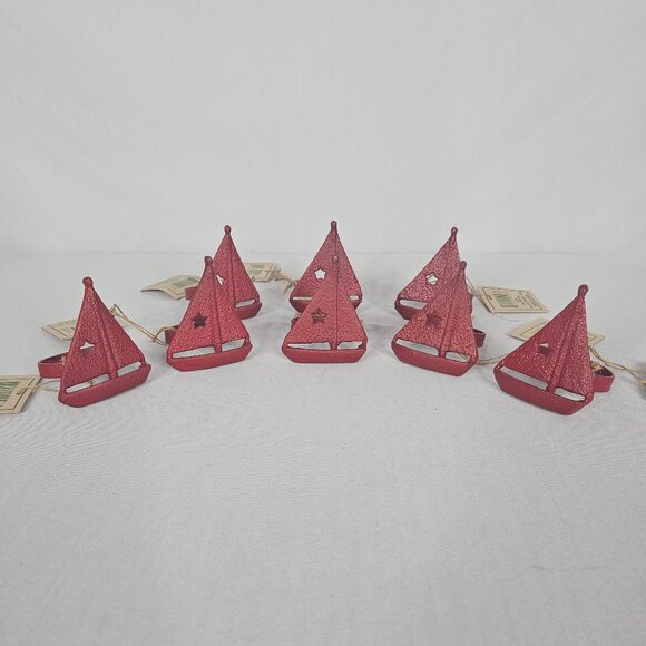 Metal Sailboat Napkin Rings, Set of 8, NWT - Picture 1 of 15